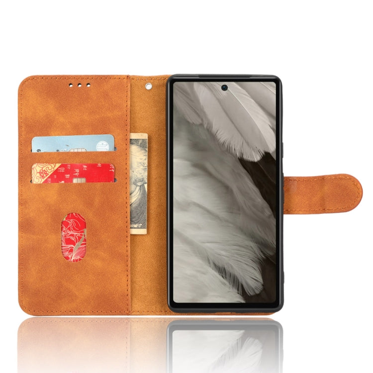 For Google Pixel 7a Skin Feel Magnetic Flip Leather Phone Case