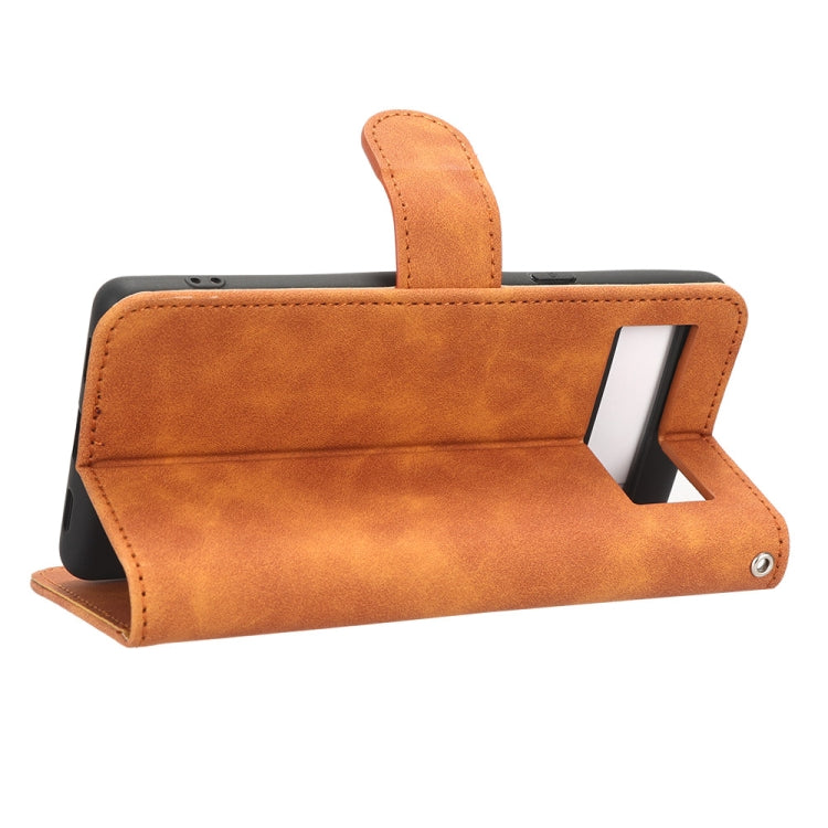 For Google Pixel 7a Skin Feel Magnetic Flip Leather Phone Case