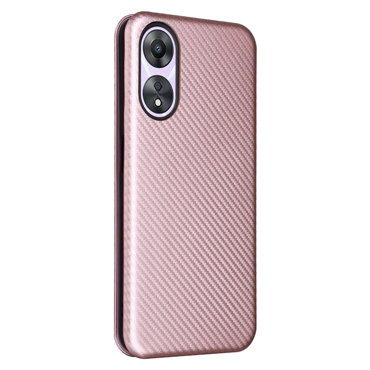 For OPPO A58 5G Carbon Fiber Texture Flip Leather Phone Case