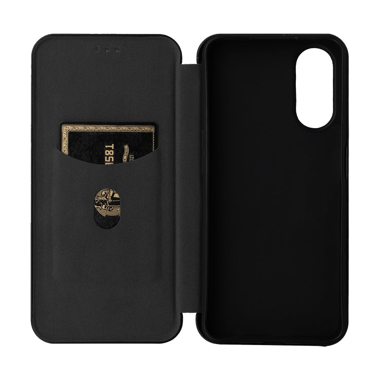 For OPPO A58 5G Carbon Fiber Texture Flip Leather Phone Case