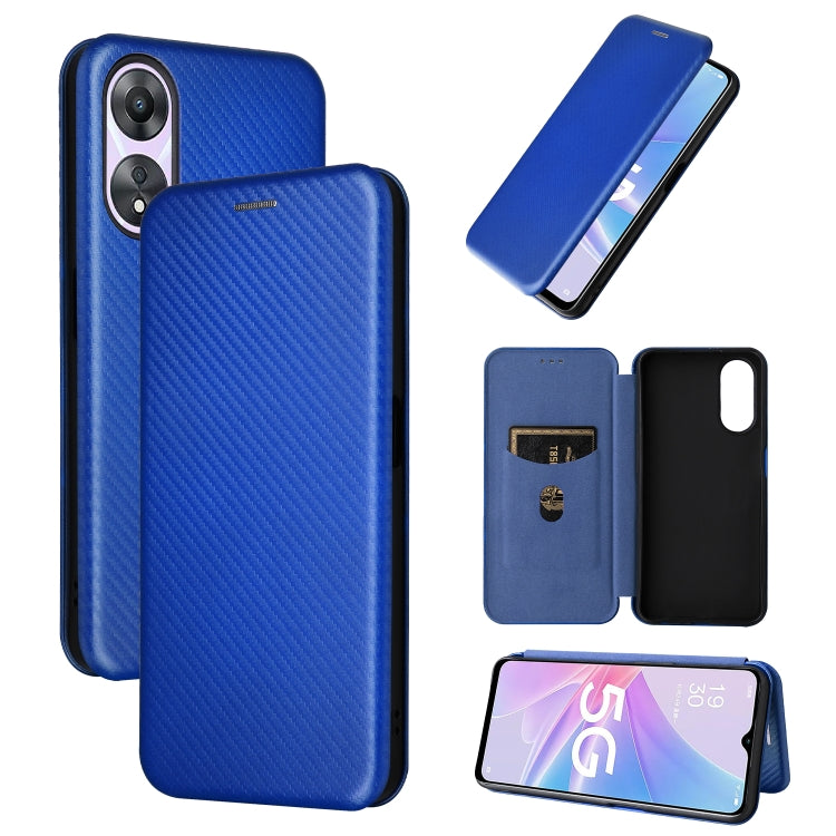 For OPPO A58 5G Carbon Fiber Texture Flip Leather Phone Case