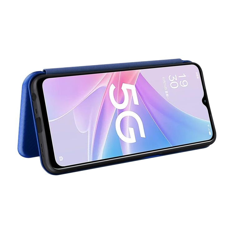 For OPPO A58 5G Carbon Fiber Texture Flip Leather Phone Case