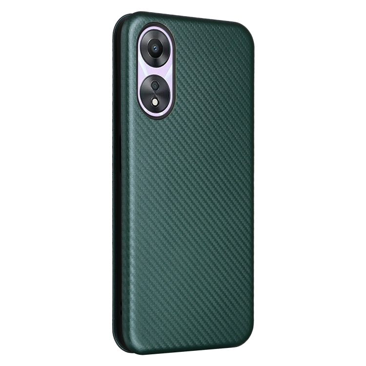 For OPPO A58 5G Carbon Fiber Texture Flip Leather Phone Case