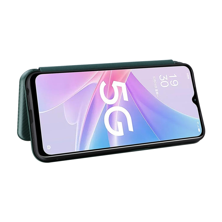 For OPPO A58 5G Carbon Fiber Texture Flip Leather Phone Case