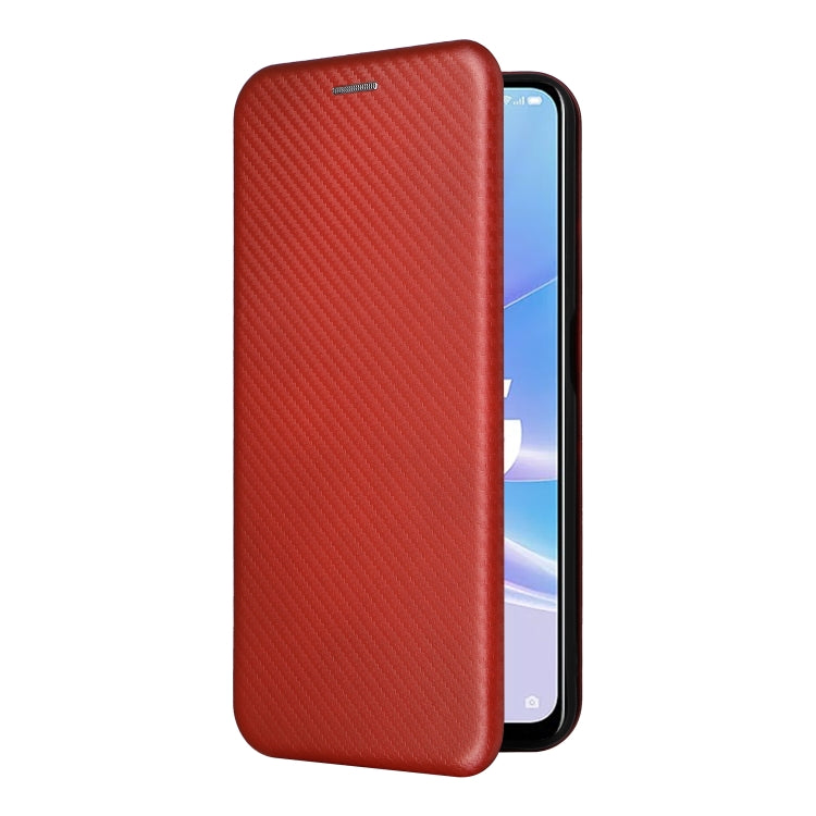 For OPPO A58 5G Carbon Fiber Texture Flip Leather Phone Case