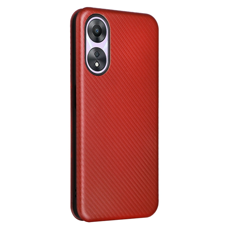 For OPPO A58 5G Carbon Fiber Texture Flip Leather Phone Case