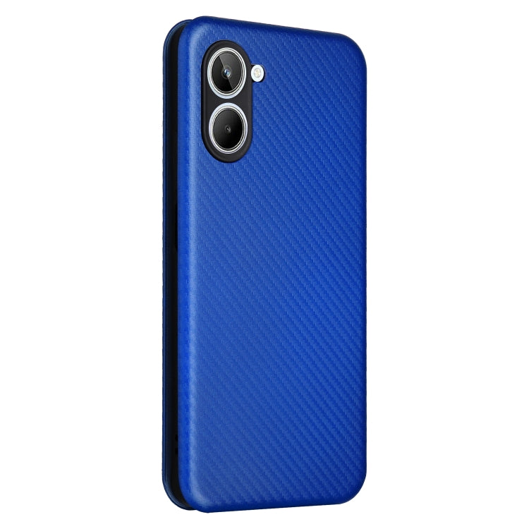 For Realme 10 4G Carbon Fiber Texture Flip Leather Phone Case