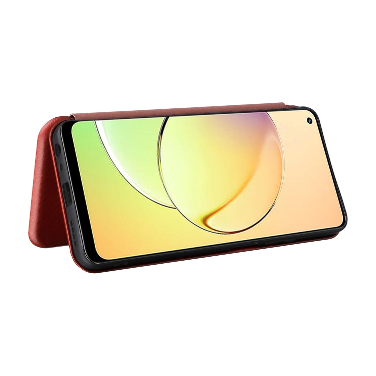 For Realme 10 4G Carbon Fiber Texture Flip Leather Phone Case