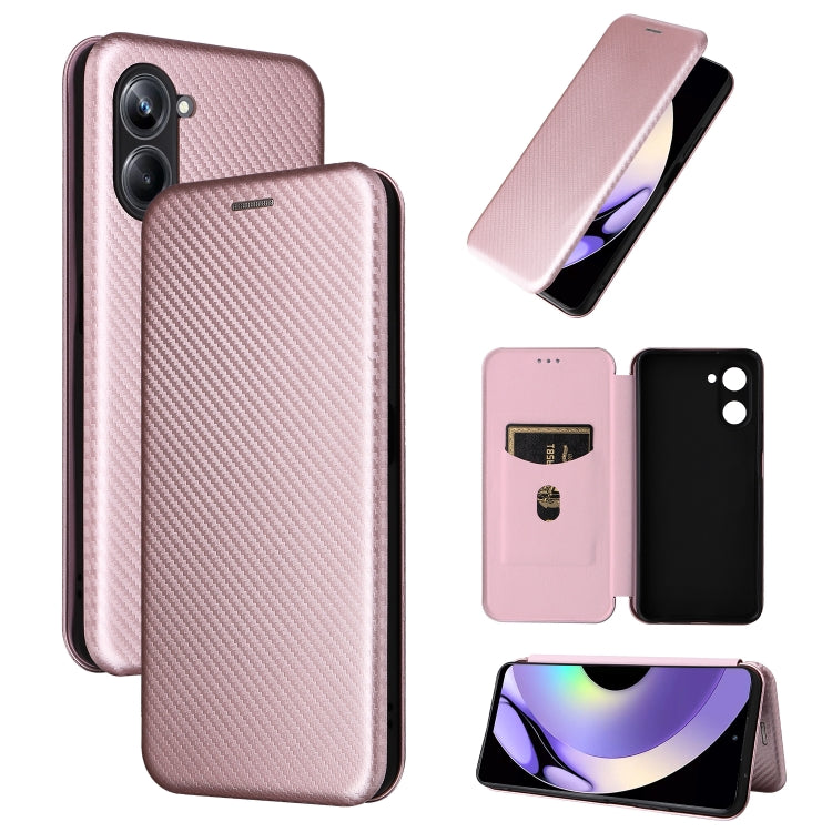For Realme 10 Pro Carbon Fiber Texture Flip Leather Phone Case