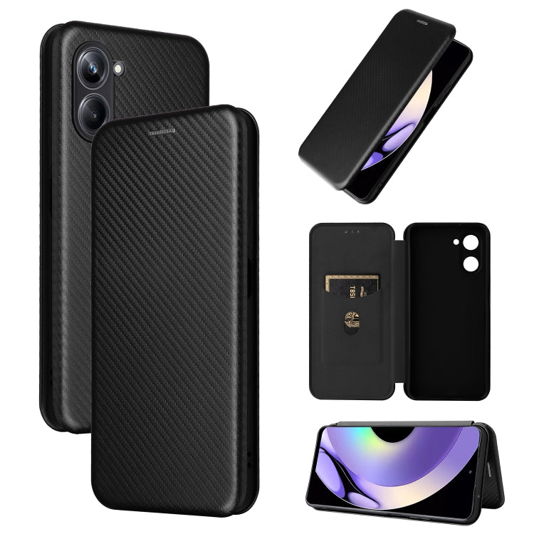 For Realme 10 Pro Carbon Fiber Texture Flip Leather Phone Case
