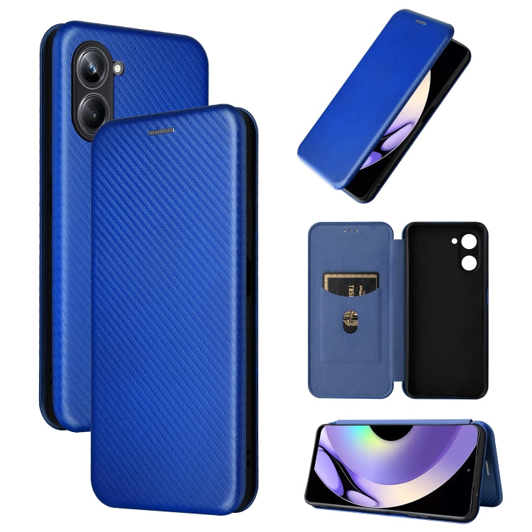 For Realme 10 Pro Carbon Fiber Texture Flip Leather Phone Case
