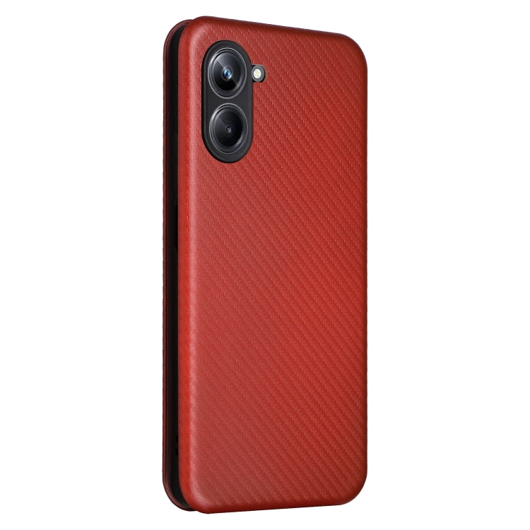 For Realme 10 Pro Carbon Fiber Texture Flip Leather Phone Case