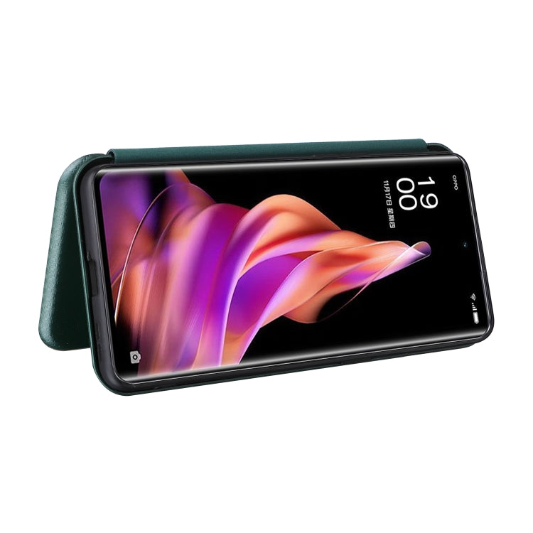For OPPO Reno9 / Reno9 Pro 5G Carbon Fiber Texture Flip Leather Phone Case
