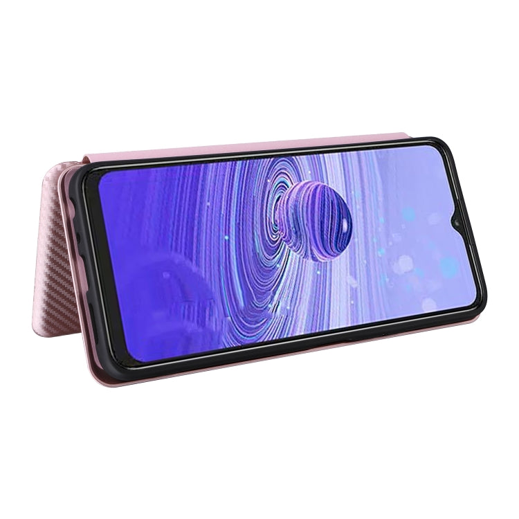 For TCL 40SE Carbon Fiber Texture Flip Leather Phone Case