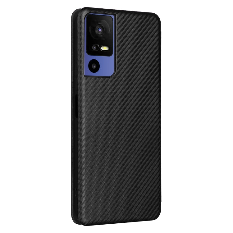 For TCL 40SE Carbon Fiber Texture Flip Leather Phone Case