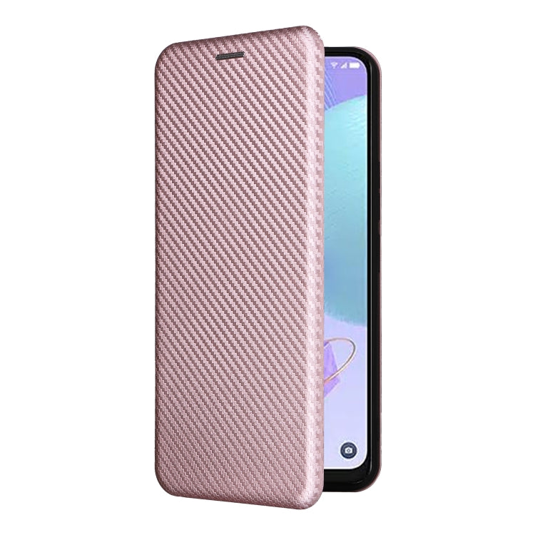 For TCL 405 Carbon Fiber Texture Flip Leather Phone Case