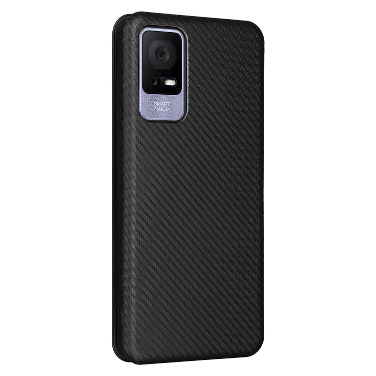 For TCL 405 Carbon Fiber Texture Flip Leather Phone Case