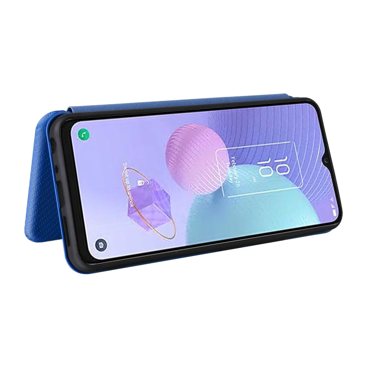 For TCL 405 Carbon Fiber Texture Flip Leather Phone Case