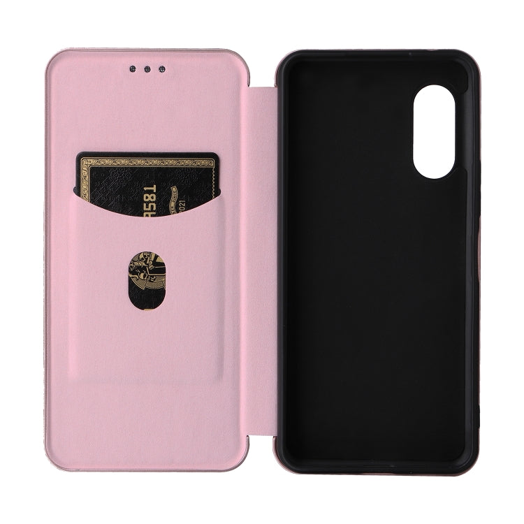 For Fujitsu Arrows N F-51C Carbon Fiber Texture Flip Leather Phone Case