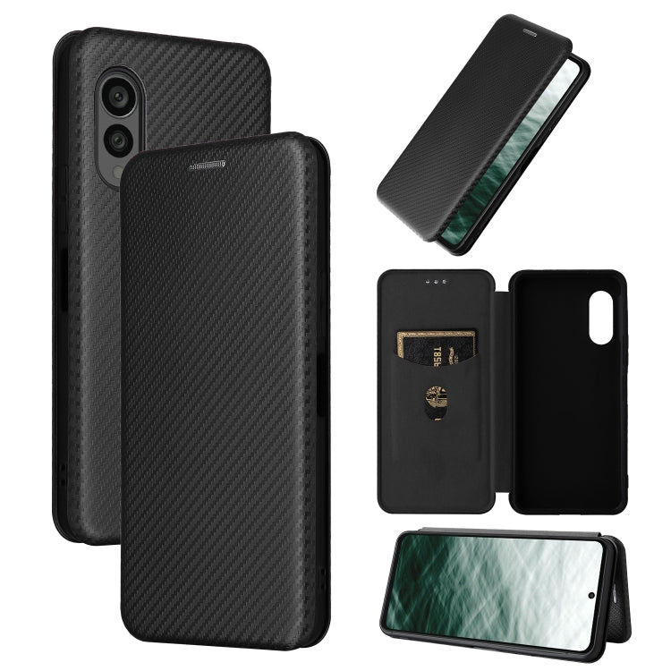 For Fujitsu Arrows N F-51C Carbon Fiber Texture Flip Leather Phone Case