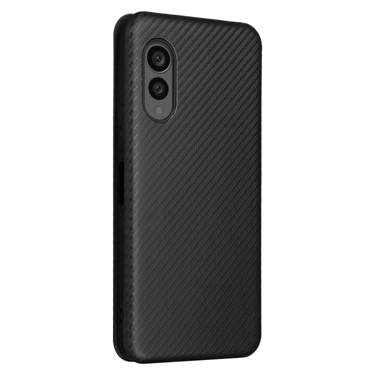 For Fujitsu Arrows N F-51C Carbon Fiber Texture Flip Leather Phone Case