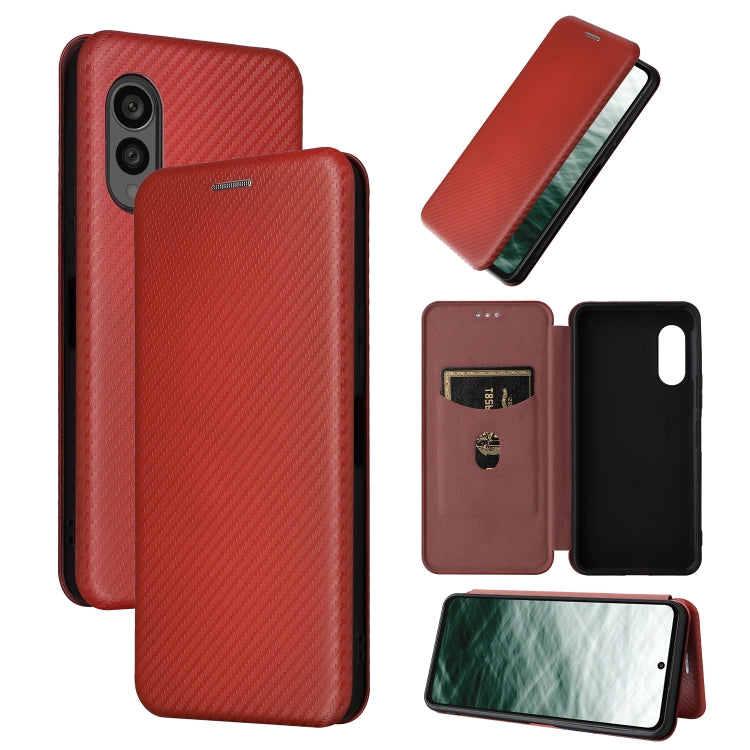 For Fujitsu Arrows N F-51C Carbon Fiber Texture Flip Leather Phone Case