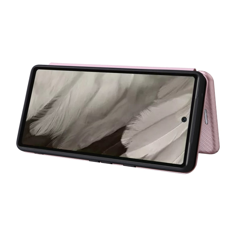 For Google Pixel 7a Carbon Fiber Texture Flip Leather Phone Case