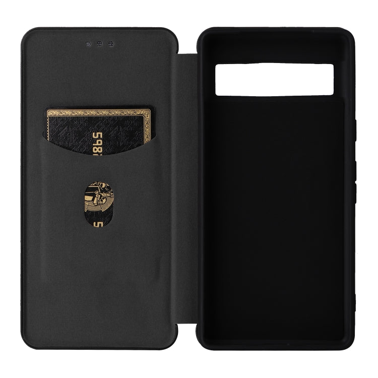 For Google Pixel 7a Carbon Fiber Texture Flip Leather Phone Case