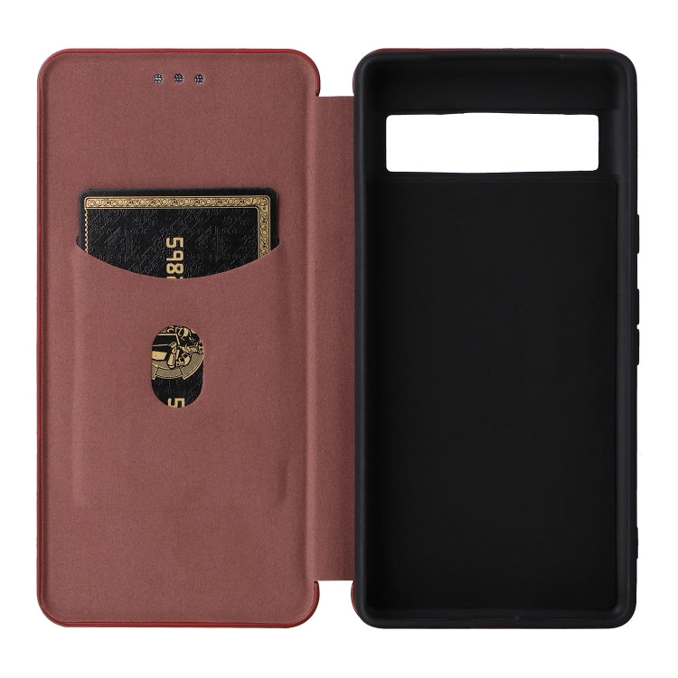 For Google Pixel 7a Carbon Fiber Texture Flip Leather Phone Case