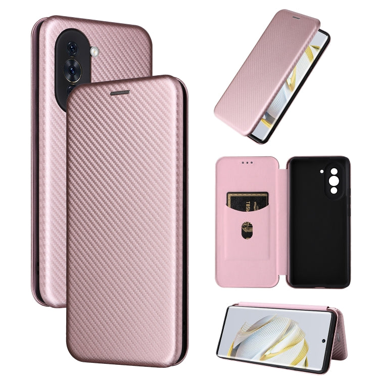 For Huawei nova 10 Carbon Fiber Texture Flip Leather Phone Case