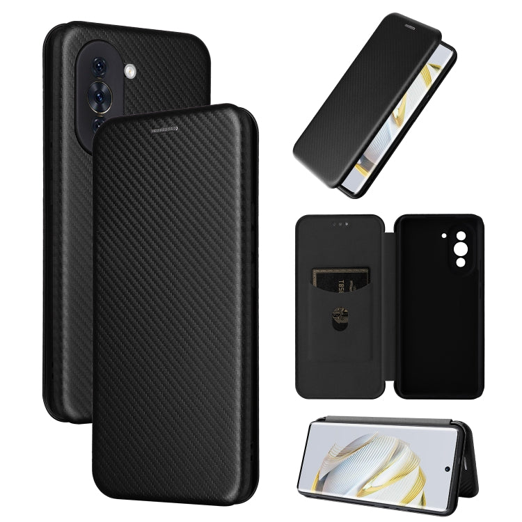 For Huawei nova 10 Carbon Fiber Texture Flip Leather Phone Case