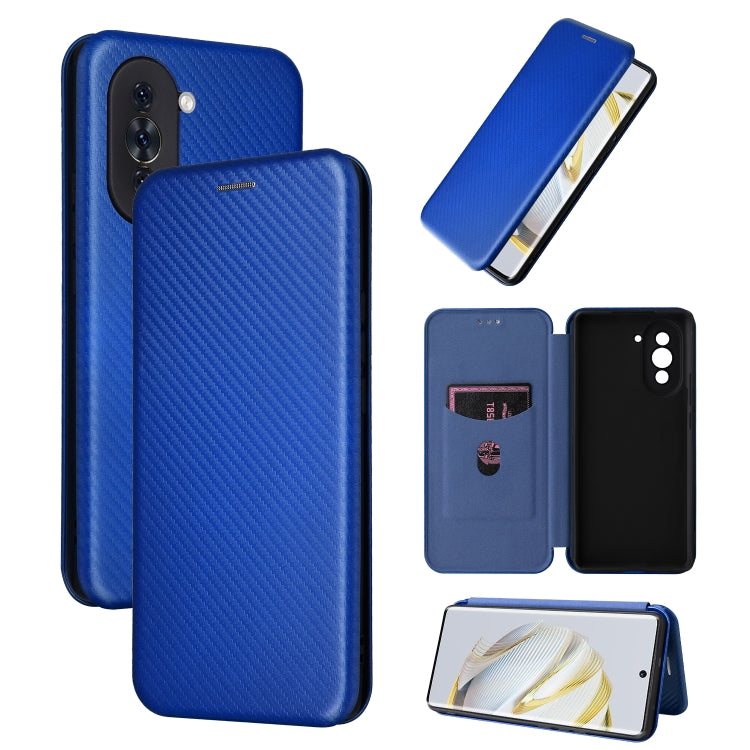 For Huawei nova 10 Carbon Fiber Texture Flip Leather Phone Case
