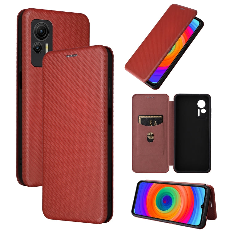 For Ulefone Note 14 Carbon Fiber Texture Flip Leather Phone Case