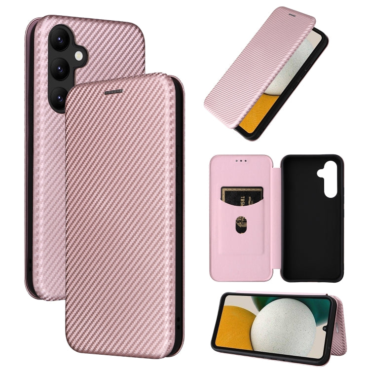For Samsung Galaxy A34 5G Carbon Fiber Texture Flip Leather Phone Case