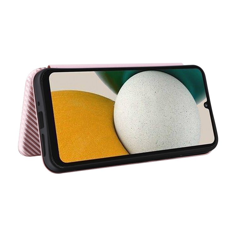 For Samsung Galaxy A34 5G Carbon Fiber Texture Flip Leather Phone Case
