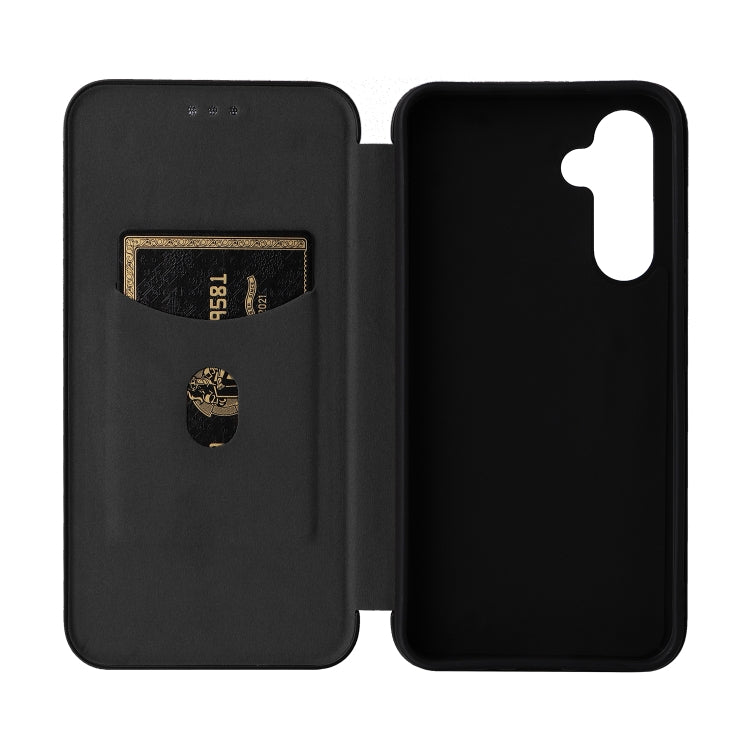 For Samsung Galaxy A34 5G Carbon Fiber Texture Flip Leather Phone Case
