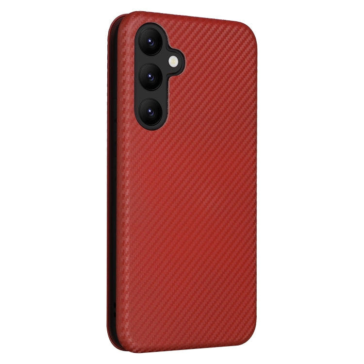 For Samsung Galaxy A34 5G Carbon Fiber Texture Flip Leather Phone Case