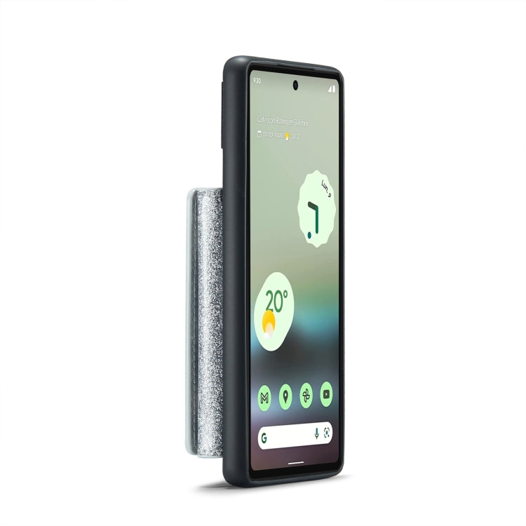 For Google Pixel 6a DG.MING M3 Series Glitter Powder Card Bag Leather Case