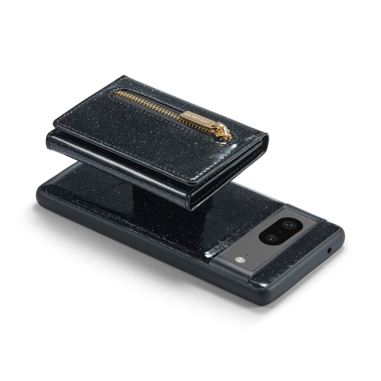 For Google Pixel 7 DG.MING M3 Series Glitter Powder Card Bag Leather Case