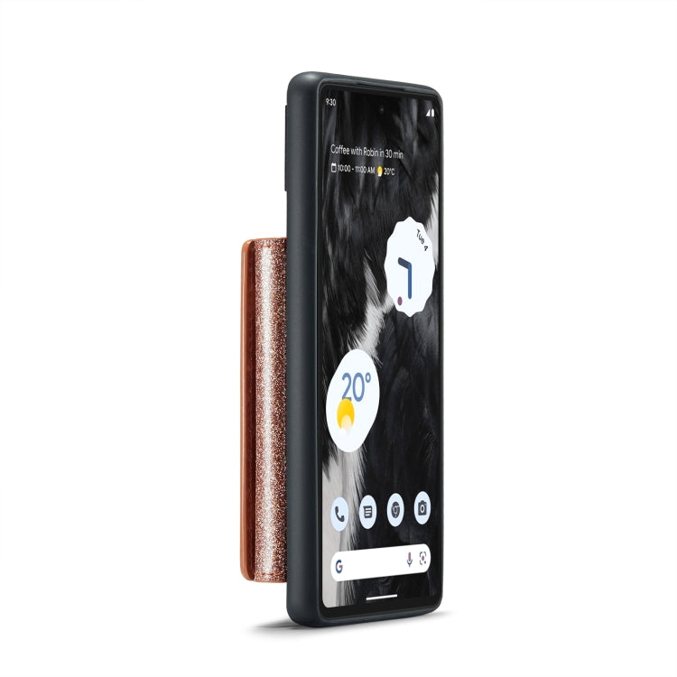 For Google Pixel 7 DG.MING M3 Series Glitter Powder Card Bag Leather Case