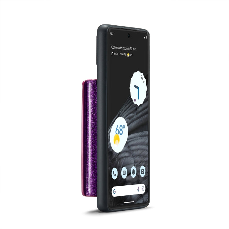 For Google Pixel 7 Pro DG.MING M3 Series Glitter Powder Card Bag Leather Case