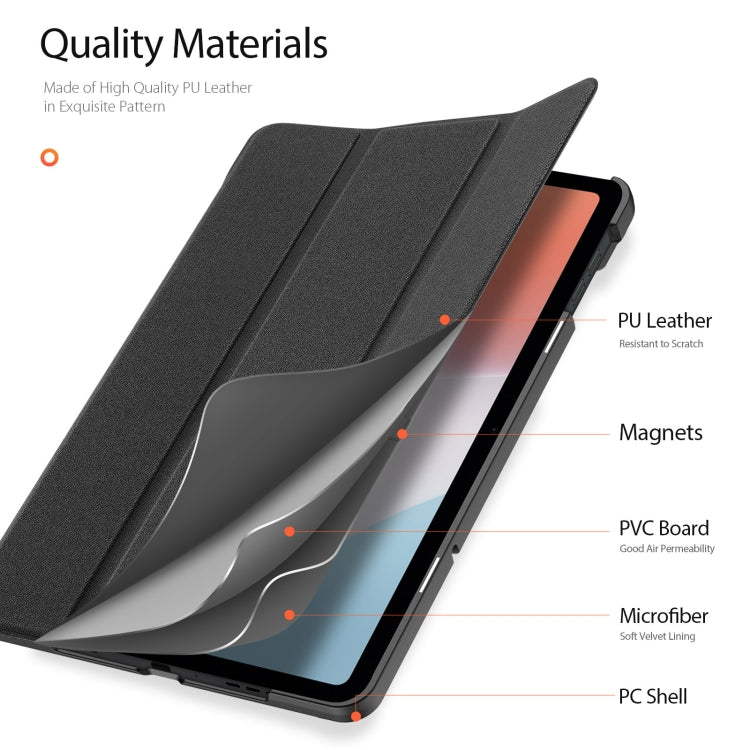 For OPPO Pad Air DUX DUCIS Domo Series Magnetic PU Tablet Case(Black)