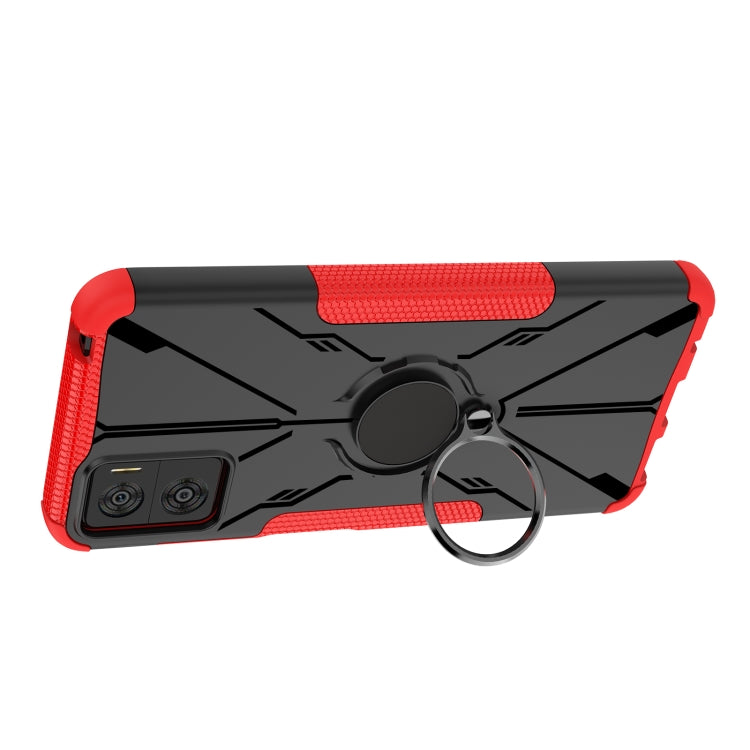 For Motorola Moto E22 Armor Bear Shockproof PC + TPU Phone Case with Ring