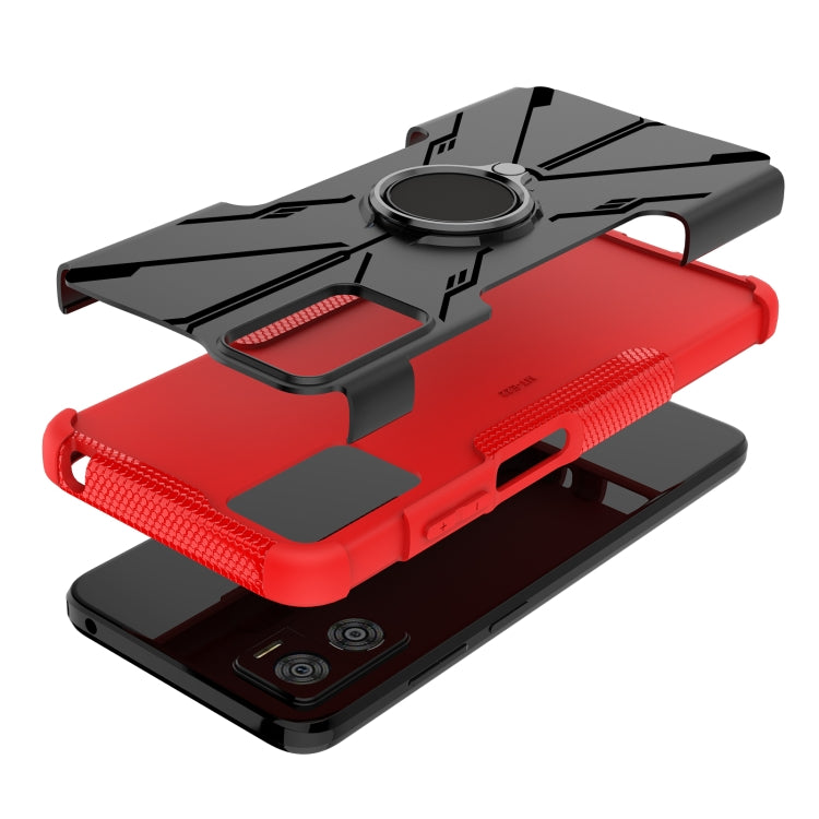 For Motorola Moto E22 Armor Bear Shockproof PC + TPU Phone Case with Ring