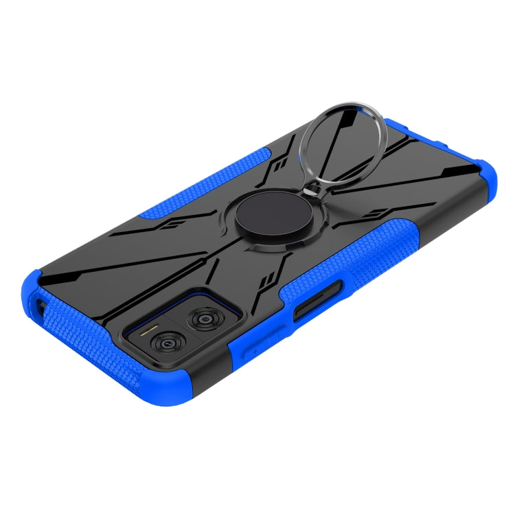 For Motorola Moto E22 Armor Bear Shockproof PC + TPU Phone Case with Ring