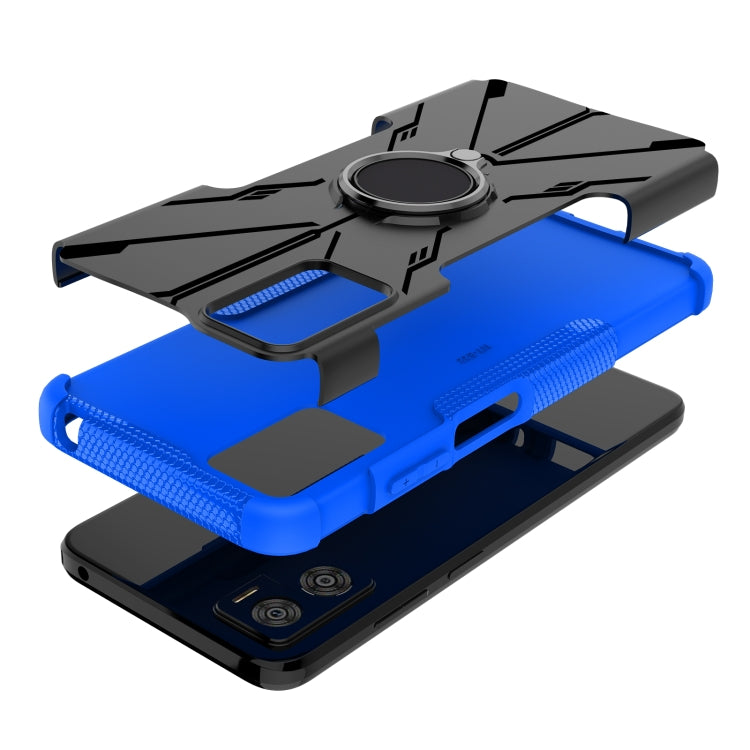 For Motorola Moto E22 Armor Bear Shockproof PC + TPU Phone Case with Ring