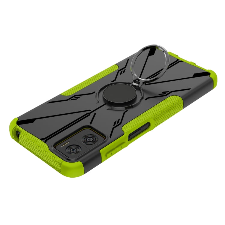 For Motorola Moto E22 Armor Bear Shockproof PC + TPU Phone Case with Ring