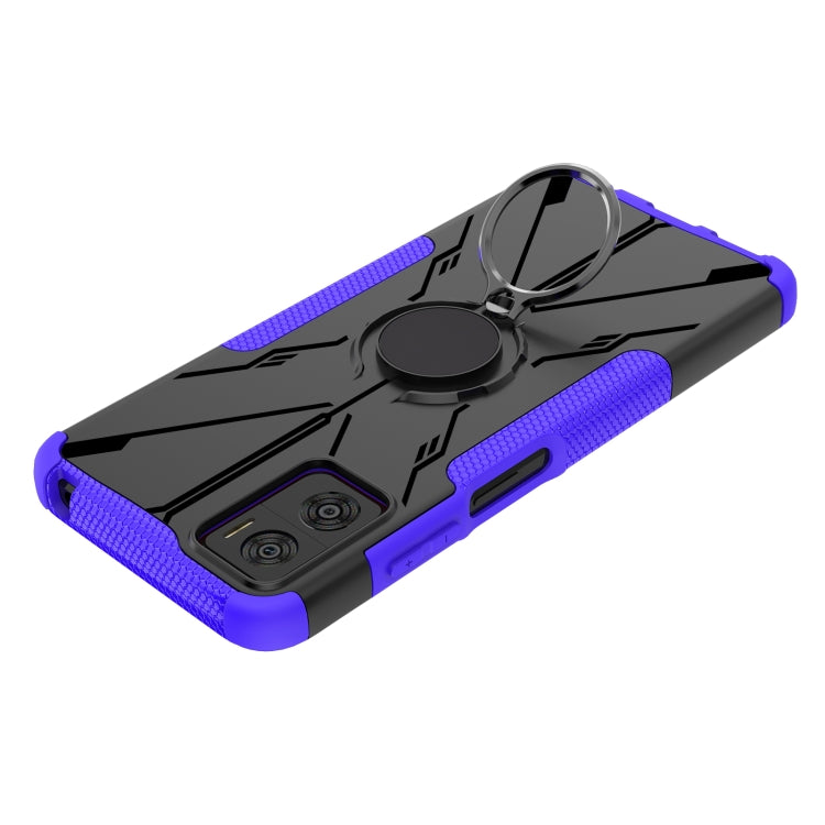 For Motorola Moto E22 Armor Bear Shockproof PC + TPU Phone Case with Ring