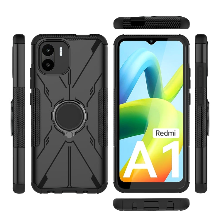 For Xiaomi Redmi A1 4G Armor Bear Shockproof PC + TPU Phone Case with Ring