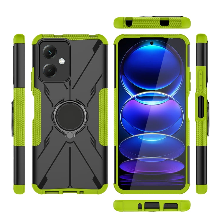 For Xiaomi Redmi Note 12 5G Armor Bear Shockproof PC + TPU Phone Case with Ring